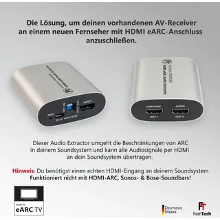 FeinTech Audio Extractor Elektronik VAX01202 HDMI eARC Anschluss Fernseher