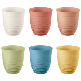 Guzzini Tierra niedrige Trinkgläser, 340 ml, Erdfarben, 100% recycelter Kunststoff, unzerbrechlich, wiederverwendbar, BPA-frei, Eiskaffee, Smoothie, Wasser, stapelbare Tasse für Kinder, Zuhause und