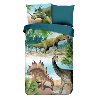 Good Morning Dino Bettbezug Multi 140 x 200 / 220 cm - Grün