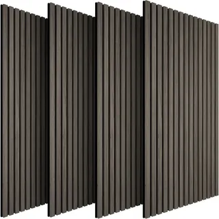 tectake Akustikpaneele 4er Set Sonic Wall,je 60 x 120 x 2,1 cm, Größe flexibel anpassbar,Eiche grau , Holz , 60x120x120 cm , Tapeten & Wandverkleidungen, Akustikpaneele