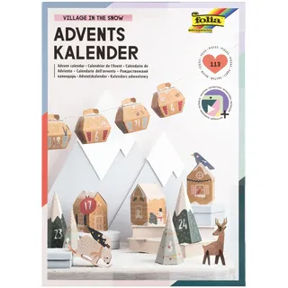 Folia Adventskalender Bastelset Village in the Snow 2023 mehrfarbig