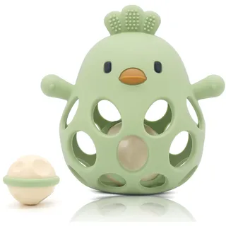 farout Montessori Beißring & Rassel für Babys - Sensorik Spielzeug ab 0 Monate, Zahnungshilfe & Greifball - Geschenk für Jungen & Mädchen