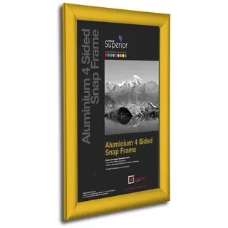 Seco Schnapprahmen, A1, Aluminium, 4-seitig, 25 mm - Mattes Gold