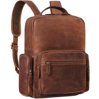STILORD "Polino Business Rucksack Herren Leder 15,6 Zoll Laptopfach XL Vintage Lederrucksack für Arbeit Büro Uni Arbeitsrucksack Laptoprucksack Echtleder Backpack Farbe:kara - cognac