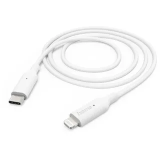 Hama Ladekabel USB C auf Lightning (iPhone Ladekabel, Lightning Kabel, iPhone 14 13 12 11 Pro Max Plus mini SE XS Max XR X 8 7, iPad Pro Air mini, iPod, MFI zertifiziert, USB Ladekabel, 1m) weiß