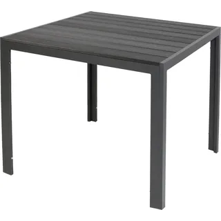 Gartentisch Comfort 90 x 90 cm mit Nonwood Platte Gestell Aluminium - Schwarz