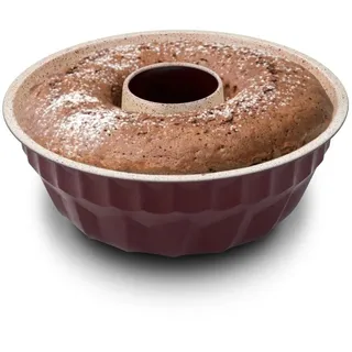 NAVA Kuchenform Napfkuchenform Gugelhupfform mit Beschichtung aus Keramik und Granit mit Rohrboden TERRESTRIAL 27 cm, Braun, Rund