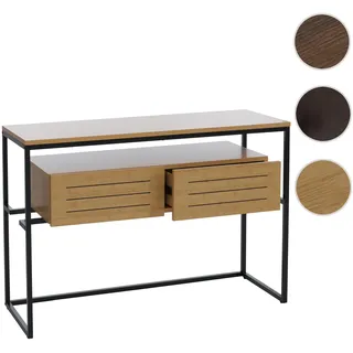 Konsolentisch HWC-P46, Telefontisch Beistelltisch Ablagetisch, Schublade Metall MDF Melamin 80x120x4