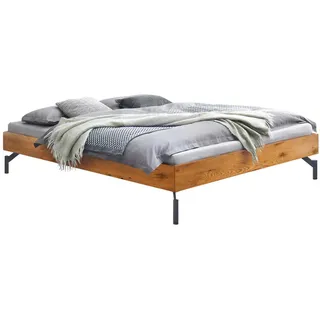 Hasena Bett , Wildeiche , Metall , Wildeiche , massiv , Höhe ca. 22 cm , 120x200 cm , in verschiedenen Holzarten erhältlich, in verschiedenen Größen erhältlich , Holzmöbel, Holzbetten, Sonstige Holzbetten