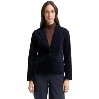 TOM TAILOR Damen 1048643 Blazer in Samt-Optik, 10668-Sky Captain Blue, 36