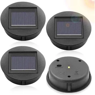 Solarlampen 8 cm Wasserfeste LED-Lampen Solarpaneel Lüsterkörper - 4 Stück - Hangende Lüster Gartendekoration - Schwarz