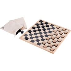 Longfield Games Schach & Dame-Set mit Baumwolltasche
