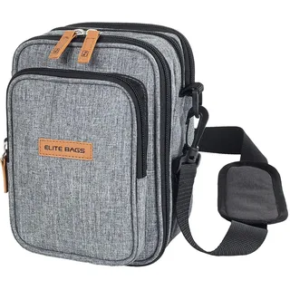 ELITE BAGS - FIT EVO Diabetiker-Tasche | grau bitone | Gürtelschlaufe