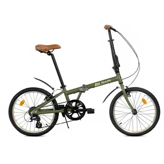 FabricBike Klappfahrrad, Alu-Rahmen, Single Speed, klapprad 20 Zoll, Folding, klapp Fahrrad, Klapprad Erwachsene, Fabric Bike Folding Bike (Cayman Green 7 Speed W/Mudguard)