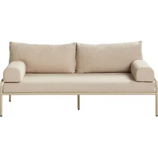 BELIANI Gartensofa Beige aus Aluminium Olefin 2-Sitzer mit Kissen Auflagen Wasserabweisend Modernes Design Outdoor Möbel Gartenmöbel - Beige