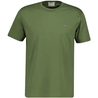 T-Shirt GANT "T-Shirt Reg Shield 1er Pack", Herren, Gr. M, grün (grün (dry herb)), Obermaterial: 100% Baumwolle CO., Shirts T-Shirt