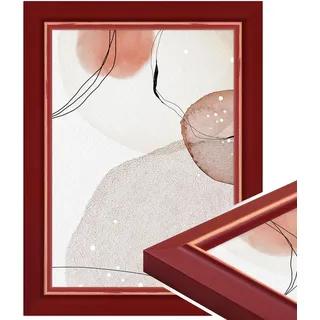 WANDStyle Bilderrahmen 13x18 Rot, Landhaus Bilderrahmen Holz 13x18 cm