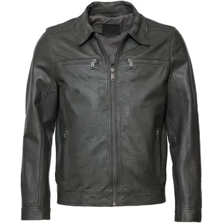 Lederjacke MUSTANG "Lederjacke 31021630", Damen, Gr. L, schwarz (anthra), Obermaterial: 100% Lammleder LEL. Futter: 100% Baumwolle CO., Jacken Lederjacke