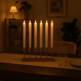 LED-Stabkerzen mit Timer und Fernbedienung, 6er-Set