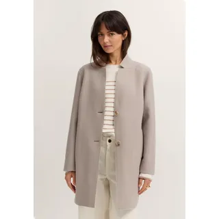 Wollmantel BUGATTI "Regular Fit", Damen, Gr. 48, beige (80, braun), 100% Wolle, unifarben, regular fit, Mäntel Wollmantel, aus reiner italienischer Wolle