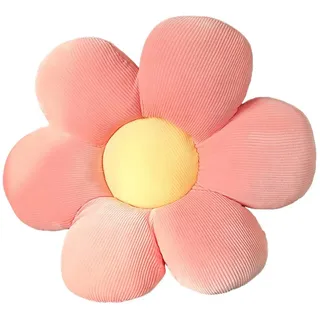 ACYOUNG Blumenboden Kissen Tatami Blumenförmiges Plüsch-Dekor der bequemen Sitzkissen für Kinderzimmer Hause Sofa Dekoration (50 x 50 cm,Pink & Gelb - a)