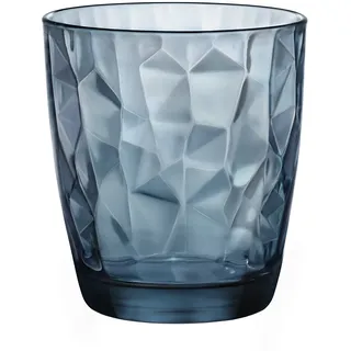 Bormioli Rocco Diamond Wasserglas, 305 ml, Blau, 6 Stück