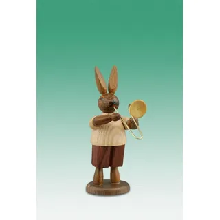 Osterhase Hasenmusikant mit Posaune natur Höhe ca 7,5cm NEU Osterfigur Osterdeko