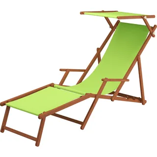 Gartenliege Sonnenliege pistazie Liegestuhl Fußteil Sonnendach Tisch Deckchair 10-306 F S T KD - Grün