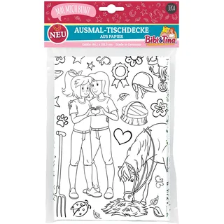 Jeka Papier Und Spielwaren Ausmal-Tischdecke Bibi & Tina 120 x 180 cm Bunt