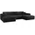 Eckcouch U form Wohnzimmer Couch Large 342cm Siena stoff Poso Schwarz Schwarz
