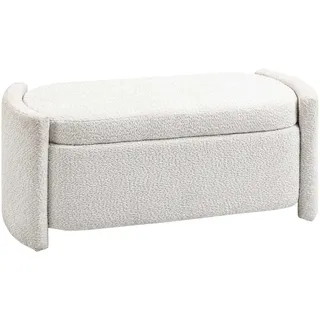 Homcom Truhenbank Samtoptik Creme, , Textil , Echtholz,Eukalyptusholz , Füllung: Schaumstoff , 44x45.5x105 cm , Esszimmer, Bänke, Sitzbänke