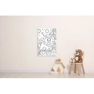 Queence Bild »Löwe im Dschungel« weiß (farbe bild(er): weiß), B:60cm H:90cm T:0,4cm, Alu Dibond, Bilder, Bild, DIY Wandbild aus Dibond