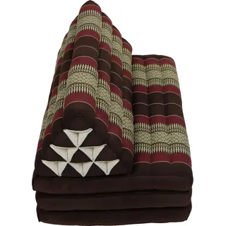 Fine Asianliving Thai Cushion Three-fold 80x190cm Triangle Cushion XXXL 8 Roll Seat Thai Kissen Meditation Matte Matratze Kapok 301-N11