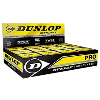 Dunlop Pro Doppelter Gelber Punkt Squashbälle - White - 12 Kugeln