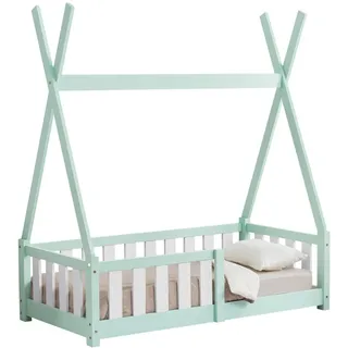 [en.casa] Kinderbett Helsingborg 70 x 140 cm Kiefer mintgrün