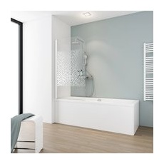 Schulte Badewannenaufsatz 1-teilig 80 cm x 140 cm Echtglas Terrazzo Weiß