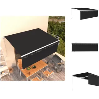vidaXL Markise Manuell Einziehbar mit Rollo 4x3 m Anthrazit - Markisen - Grau