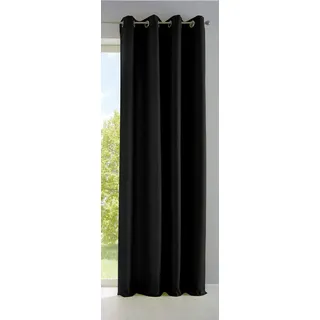 Vorhang Blickdicht Gardine Matt Lichtdurchlässig »Palermo« mit Ösen und Raffhalter Dekoschal HxB 225x140 cm Schwarz, 10000265