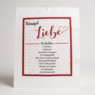 ggm Geschirrtuch Bedruckt versch. Motive - 100% Baumwolle Rezept Liebe