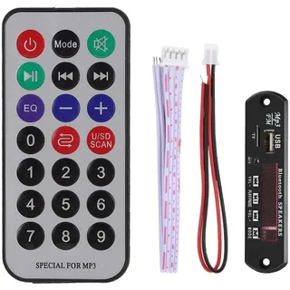 ASHATA Decoding Board Modul, Bluetooth MP3 WMA WAV APE Lossless Music Decoder Board Unterstützung Radio FM USB Disk Lesen, Power-Off-Speicher, Infrarot-Fernbedienung