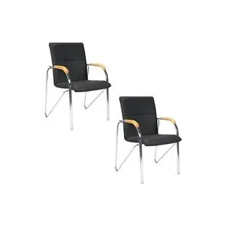 Nowy Styl Besucherstühle Samba schwarz Kunstleder, 2 St.