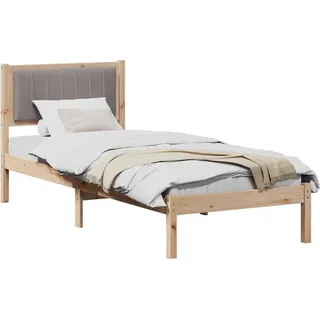 vidaXL Bettgestell mit gepolstertem Kopfteil Taupe 80 x 200 cm - Braun