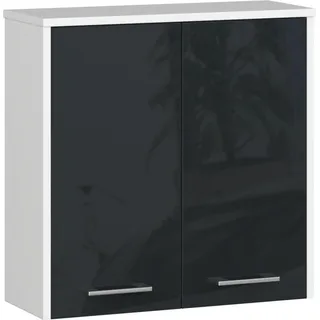 Hängeschrank 30cm Wandregal 99cm hoch 1 Tür Vitrine 3 Fächer Wandschrank