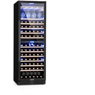 Klarstein Weinkühlschrank, 2 Zonen Getränkekühlschrank, 425L Einbau-Weinschrank Schmal, Wein-Kühlschrank mit Glastür, Indoor/Outdoor Flaschenkühlschrank, Wine Fridge 5-20°C, 162 Flaschen