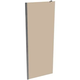 HÜPPE Xtensa pure Seitenwand, für L-Lösung/U-Kabine, B 800mm, H 2000mm, XT1807069378, Duschkabine: Profilfarbe silber hochglanz Glas ESG Bronze mit ANTI-PLAQUE