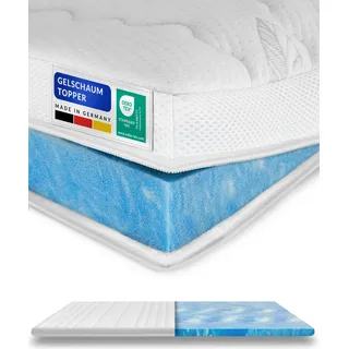 AM Qualitätsmatratzen | Premium Gelschaum-Topper | 80x200 cm | 6 cm Höhe | Matratzentopper | 80/200 | Gel Topper