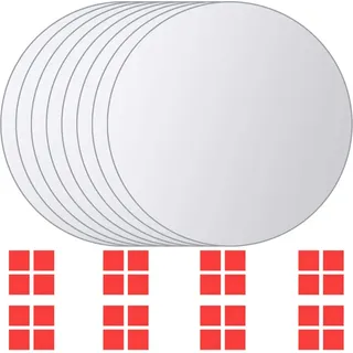vidaXL 16-tlg. Spiegelfliesen-Set Rund Glas - Silber