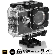 DAM DMX085 Sportkamera Full HD 1080 Wi-Fi mit wasserdichtem Gehäuse schwarz