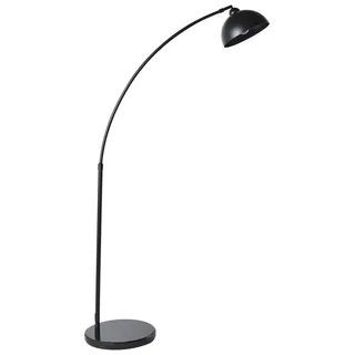 BELIANI Stehlampe Schwarz Metall mit Marmorfuß Verstellbarer Schirm Bogenform Modernes Design Wohnzimmer Schlafzimmer Bogenlampe Stehleuchte - Schwarz
