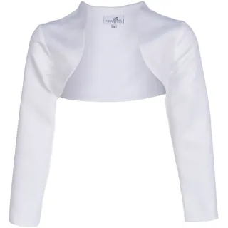 Bolero HAPPY GIRLS "cardigan", Mädchen, Gr. 122, weiß, Strick, Obermaterial: 100% Polyester, unifarben, figurbetont kurz, Rundhals, gerader Abschluss, Strickjacken Bolero, mit dezentem Stehkragen, ohne Verschluss